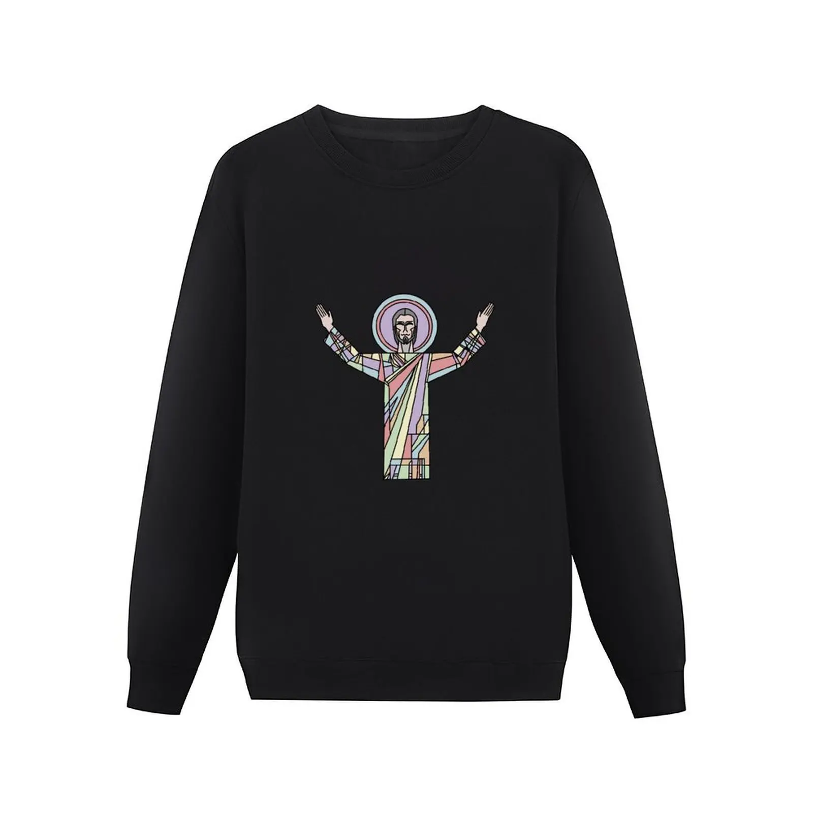 Rainbow Touchdown Jesus Pullover Hoodie men's coat autumn sweatshirt