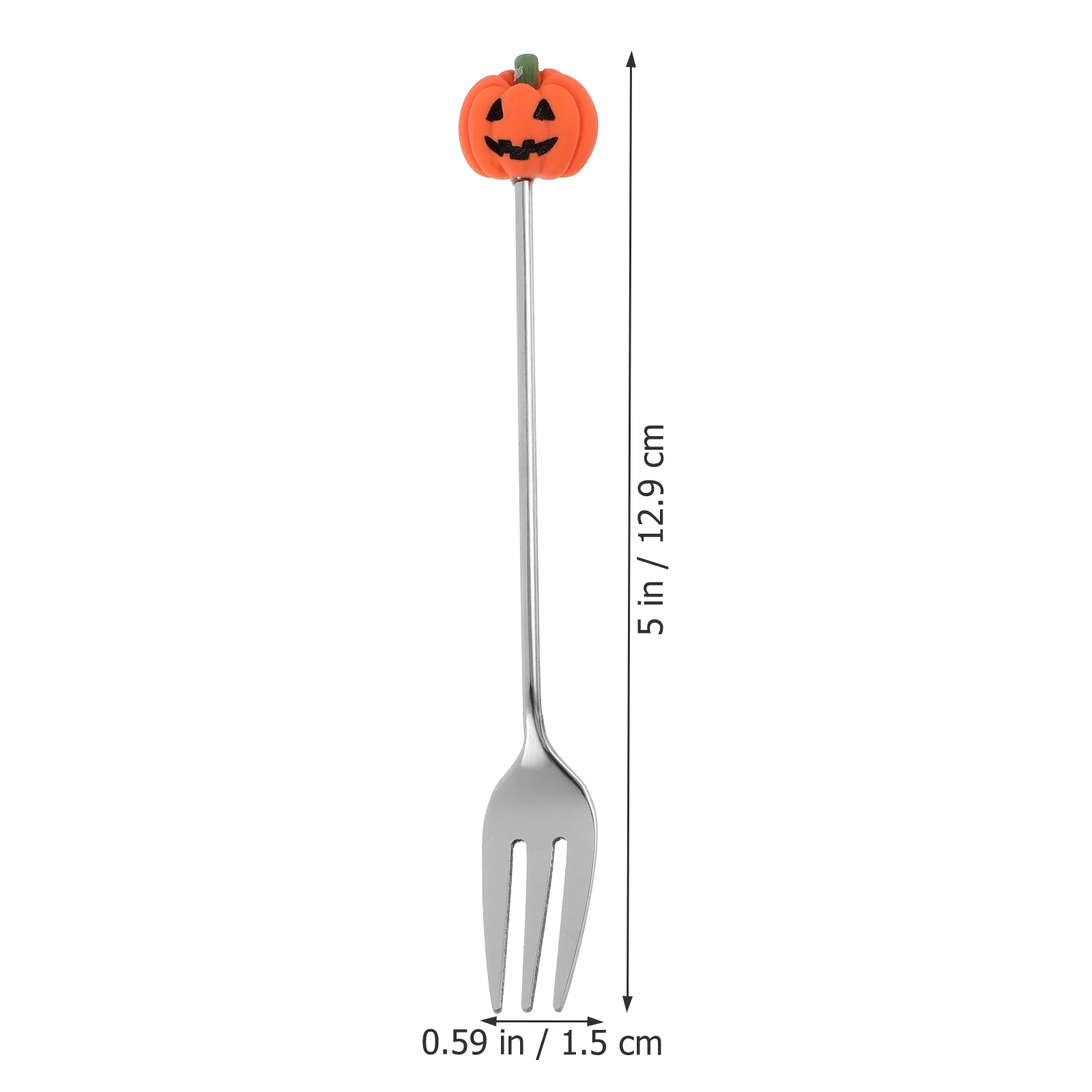 

6 Pcs Cartoon Fork Halloween Pumpkin Tea Spoons Shape Dessert Decoration Stir Small Tiny Fruit Stirring Cute
