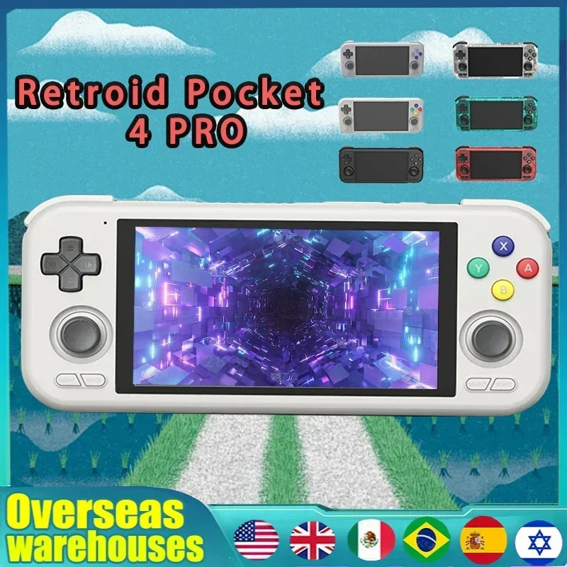 

Retroid Pocket 4 Pro Официальный магазин Портативная игровая консоль 4,7 дюйма Видеоигра 8 ГБ + 128 ГБ RP4 Android 13 WiFi 6.0 Bluetooth 5.2 PSP PS2