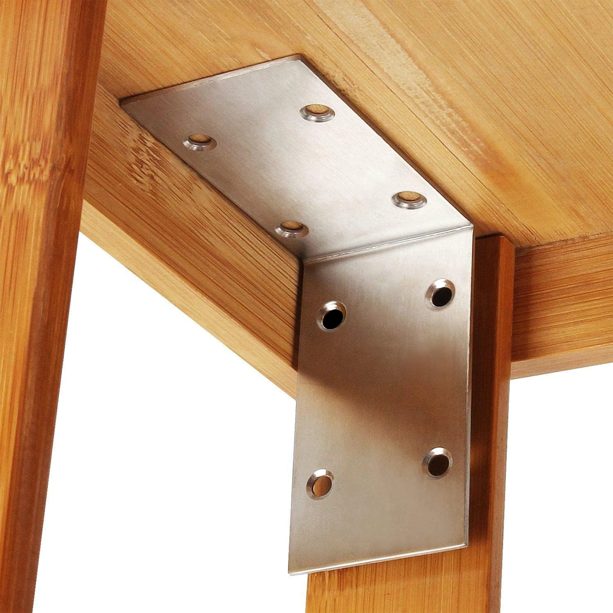 L-förmige Schwerlast-Eckhalterung, Edelstahl-Eckhalterung, Geeignet für Holzbalkenrahmen, Zäune, Regale, Möbel