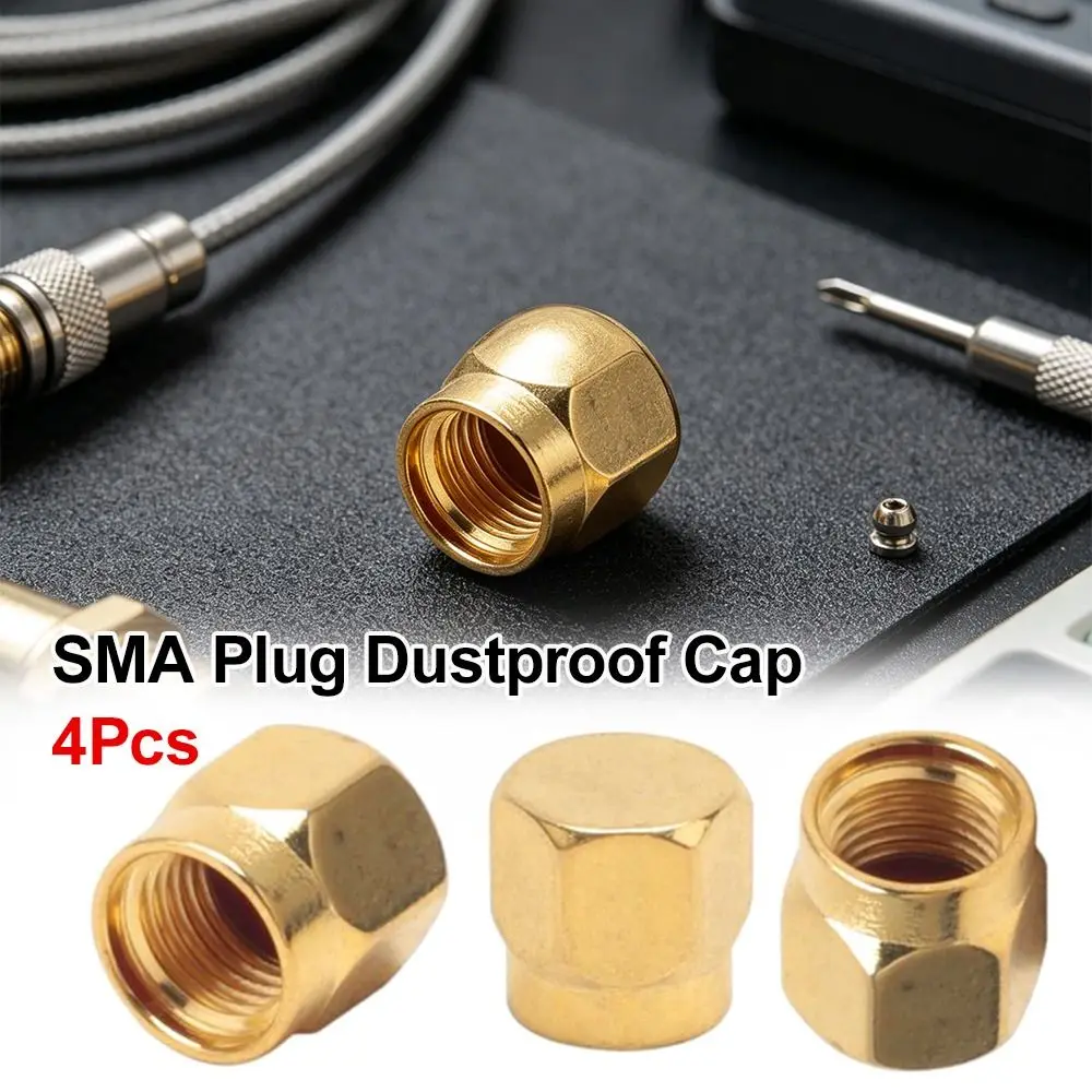 4Pcs SMA Plug SMA Plug Dustproof Cap Coaxial Connector Female Jack Coaxial Connector Protective Cap Threaded Coupling