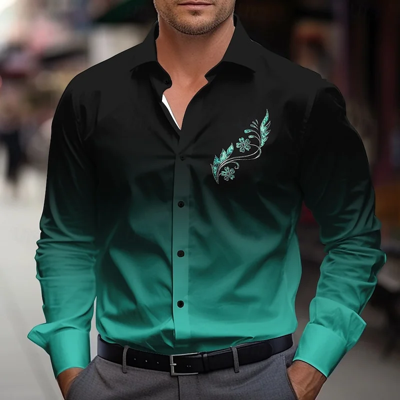 Chemise de Noël pour hommes avec motifs College en 3D pour le commerce extérieur, habillage à la mode, chemise à boutons à col rabattable, extérieur, nouveau