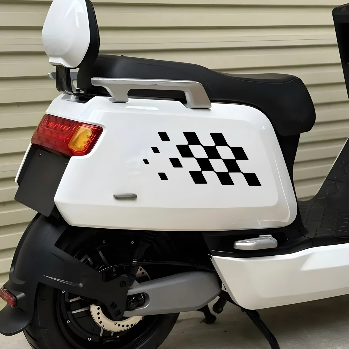 Checkerboard Motorcycle Sticker 2D Flat Vinyl Decal for Body Side Fairing Rear Spoiler Front Fork Dirt Bike Racing Decor