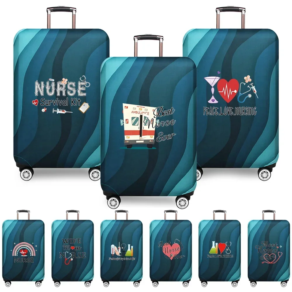 Stretch Fabric Luggage Protective Cover Simplicity Suitcase Trunk Holders Case Portable Travel Accessories Nurse Printing Series