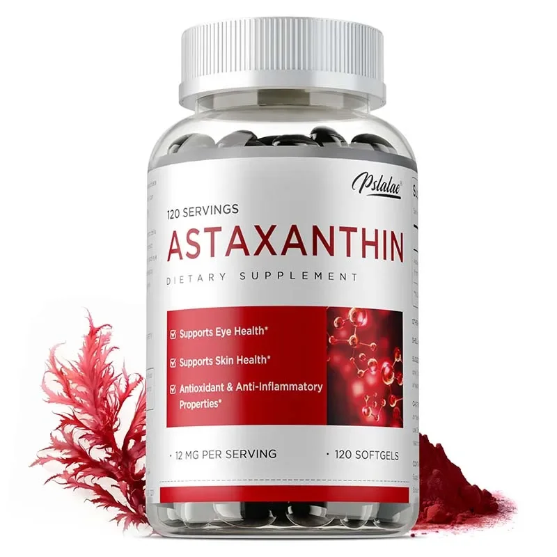 

Astaxanthin Capsules 12mg - Antioxidant, Supports Immune, Joint, Skin & Eye Health, Cellular Health
