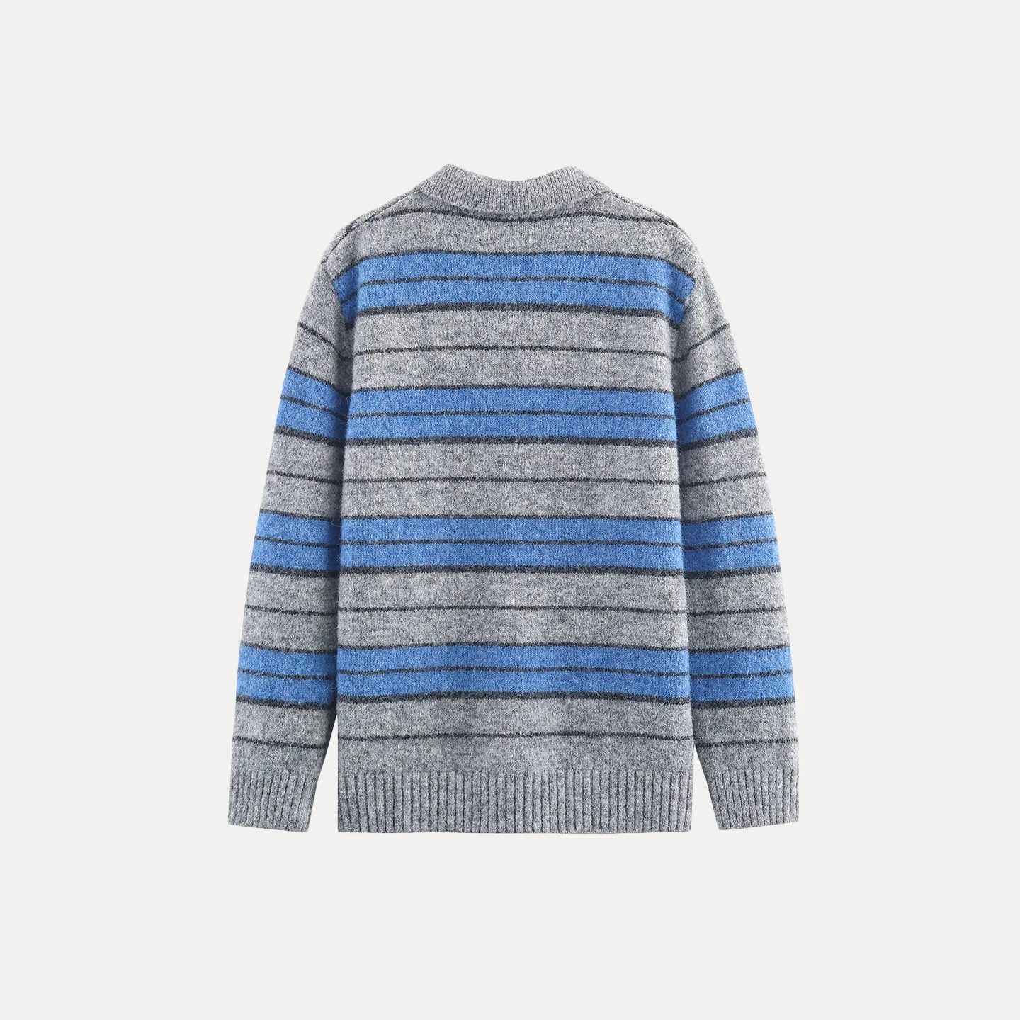 كسول Sle اللون بلو مخطط Ne سترة المرأة عادية محبوك طويل Sve irt العلامة التجارية الصينية Z الخريف جديد Arr...