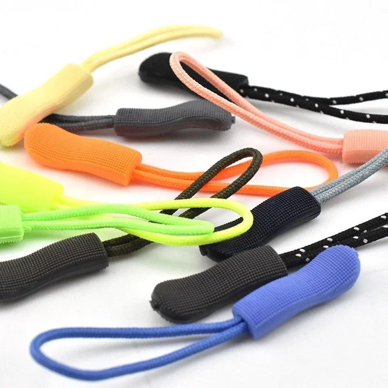 10pcs Zipper Pull Puller End Fit Rope Tag Replacement Clip Broken Buckle Fixer Zip Cord Tab Travel Bag Suitcase Tent