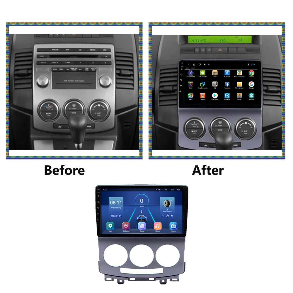 Car Radio For Mazda 5 2005 - 2010 Android Autoradio Multimedia Stereo Player Head Unit 8-Core 8GB+128GB 4G 9