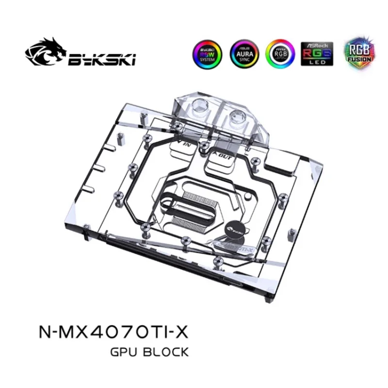 Bykski waterkoelblok, geschikt voor de MAXSUN GeForce RTX 4070 Ti ICraft OC 12G-graphicskaart / ontwerp met drielaags structuur, model N-MX4070TI-X.