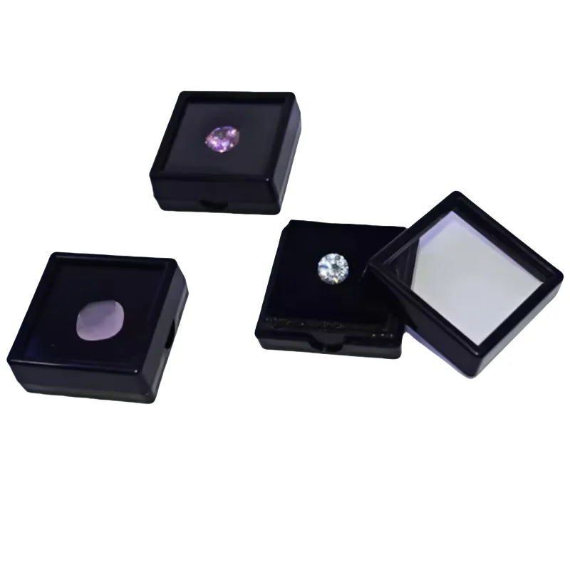 Plastic Square 3*3 Loose Diamond Box Diamond Jewelry Display Case  Plastic White Black
