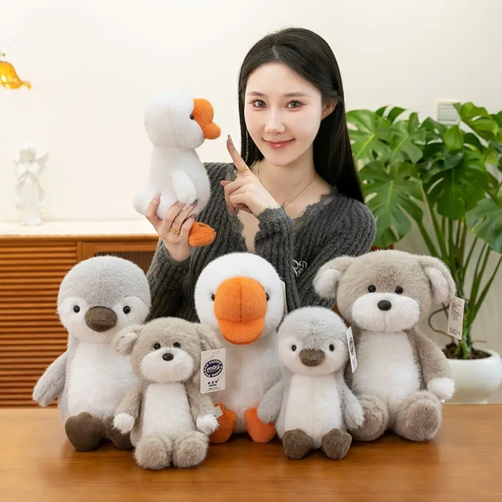

Simulated Great White Goose Doll PP Cotton Animals Plush Toys Fluffy Interactive Penguin Stuffed Doll Comfortable Collection