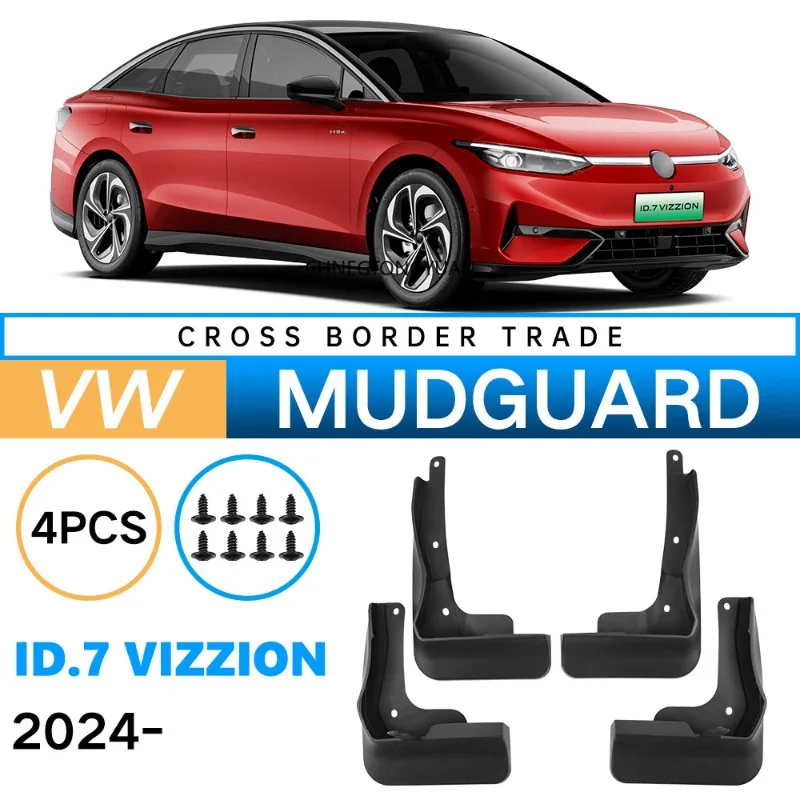 Car Mudflaps for Volkswagen ID.7 VW ID7 Vizzion 2023~2025 2024 Mud Flaps Splash Guards Cover Mudguards Fender Part Accessories