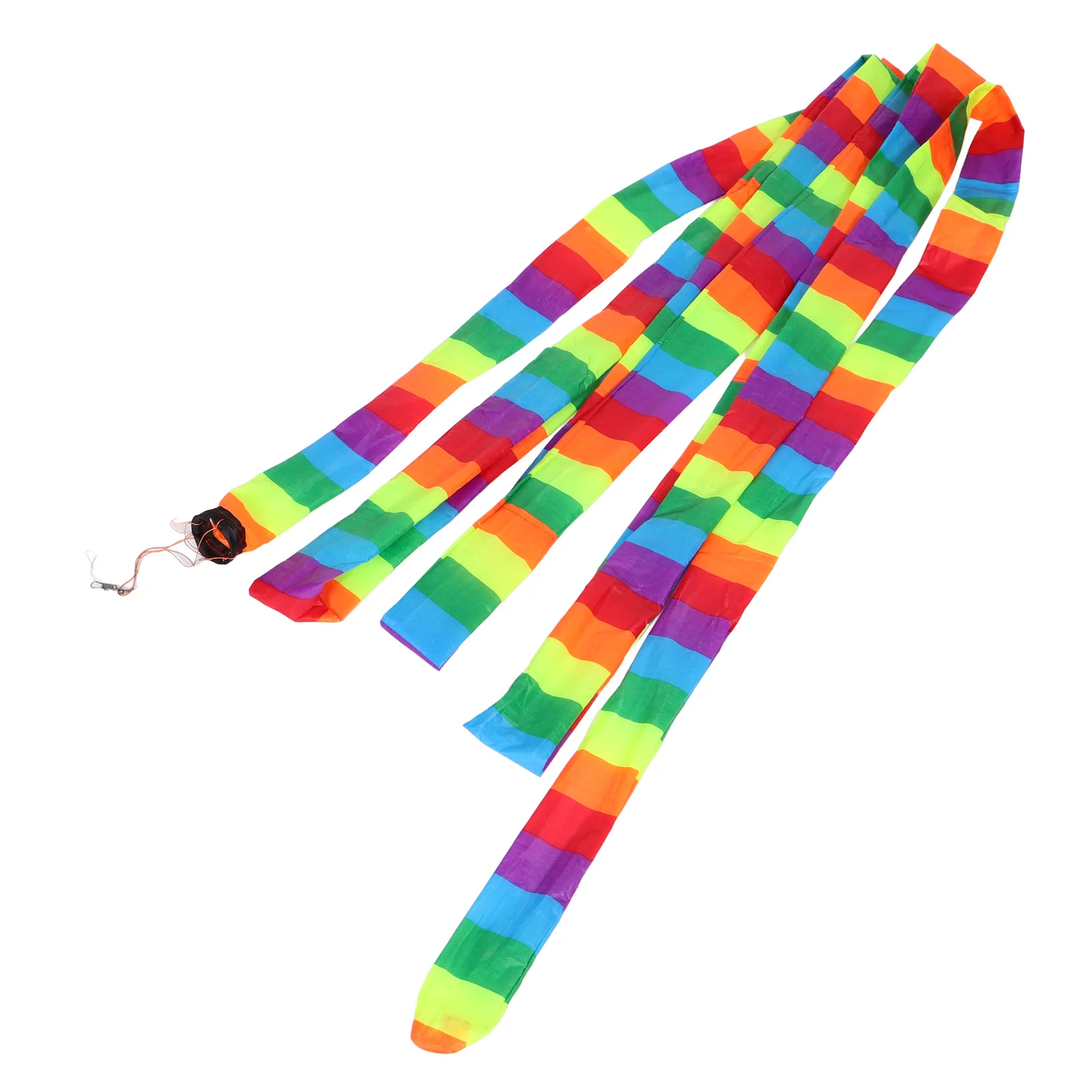 カラフルな凧の尾 レインボーデザイン ロングファブリック 屋外飛行アクセサリー 安定性を高める 魅力的な動き用品