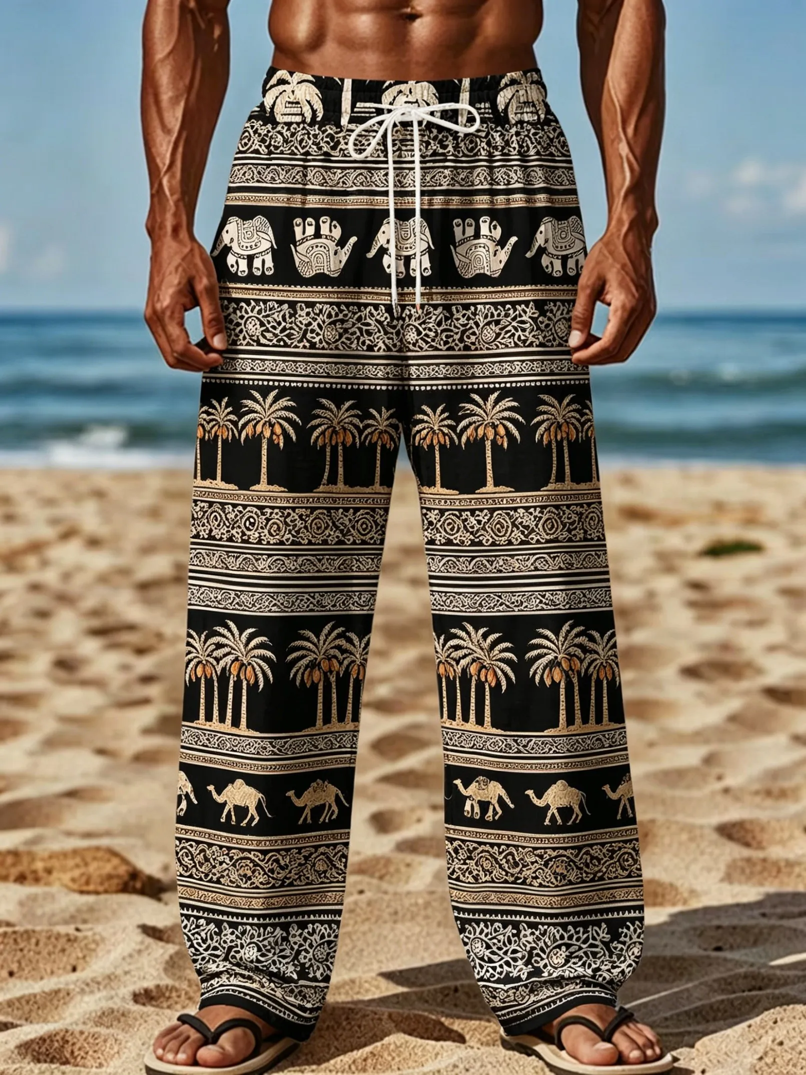 Pantalones con cordón para hom - Ethnic Outfit reseña y precio