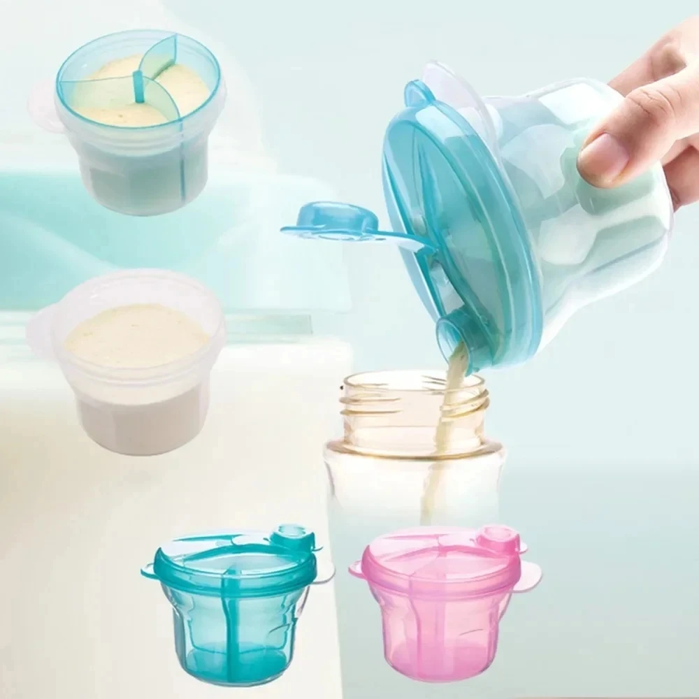 휴대용 우유 분말 포뮬러 디펜서, BPA 프리 식품 용기, 유아용 콩 보관함, 아이 케어 유아 여행용 병, 3 그리드