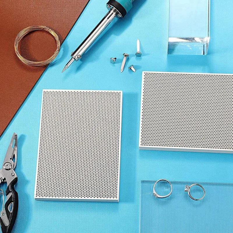 4 PCS Honeycomb Welding Block Ceramic Welding Plate Welding Block Panel Welding Making Kit Jeweler Fusioncasting Tools