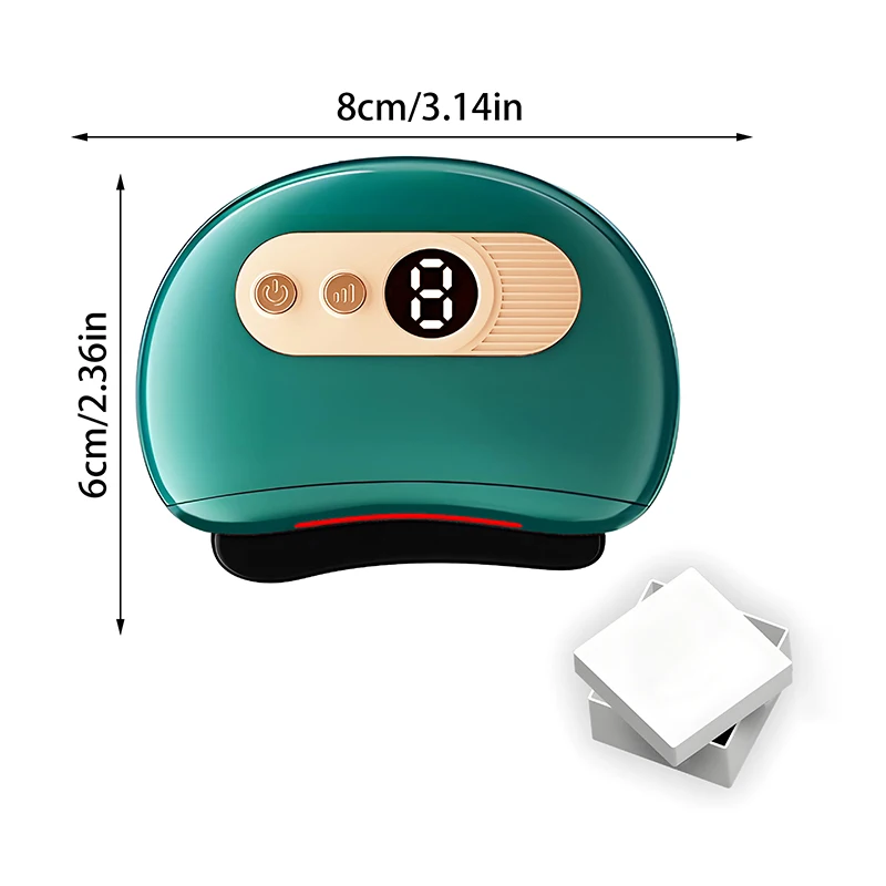 GuaSha elétrico rosto corpo massageador quente pedra preta agulha aquecimento vibração raspagem queimador de gordura redução de rugas e inchaço