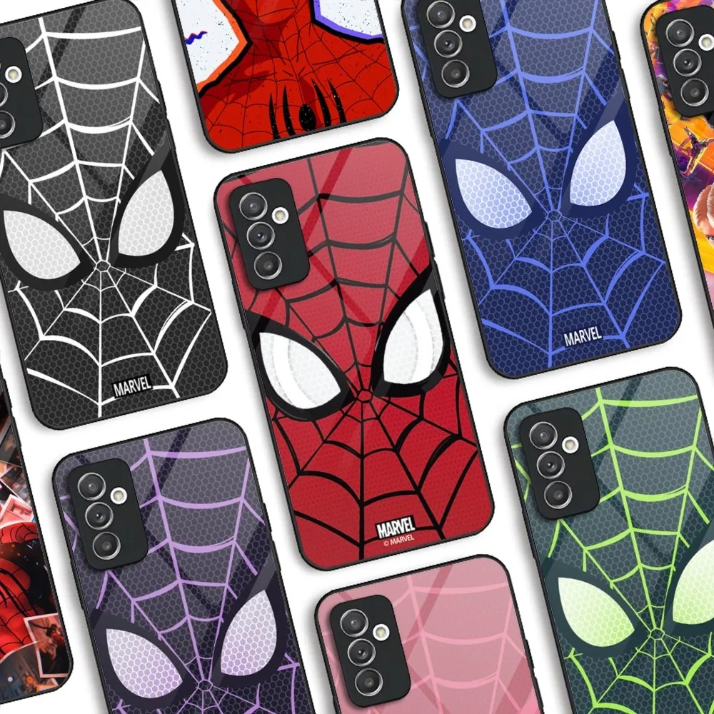 S-SpidermanS Phone Case Glass For Samsung S20 S21 S22 S23 Ultra A14 A54 A34 A52 A51 A22 A32 A72 Note 20 Pro Plus Cover