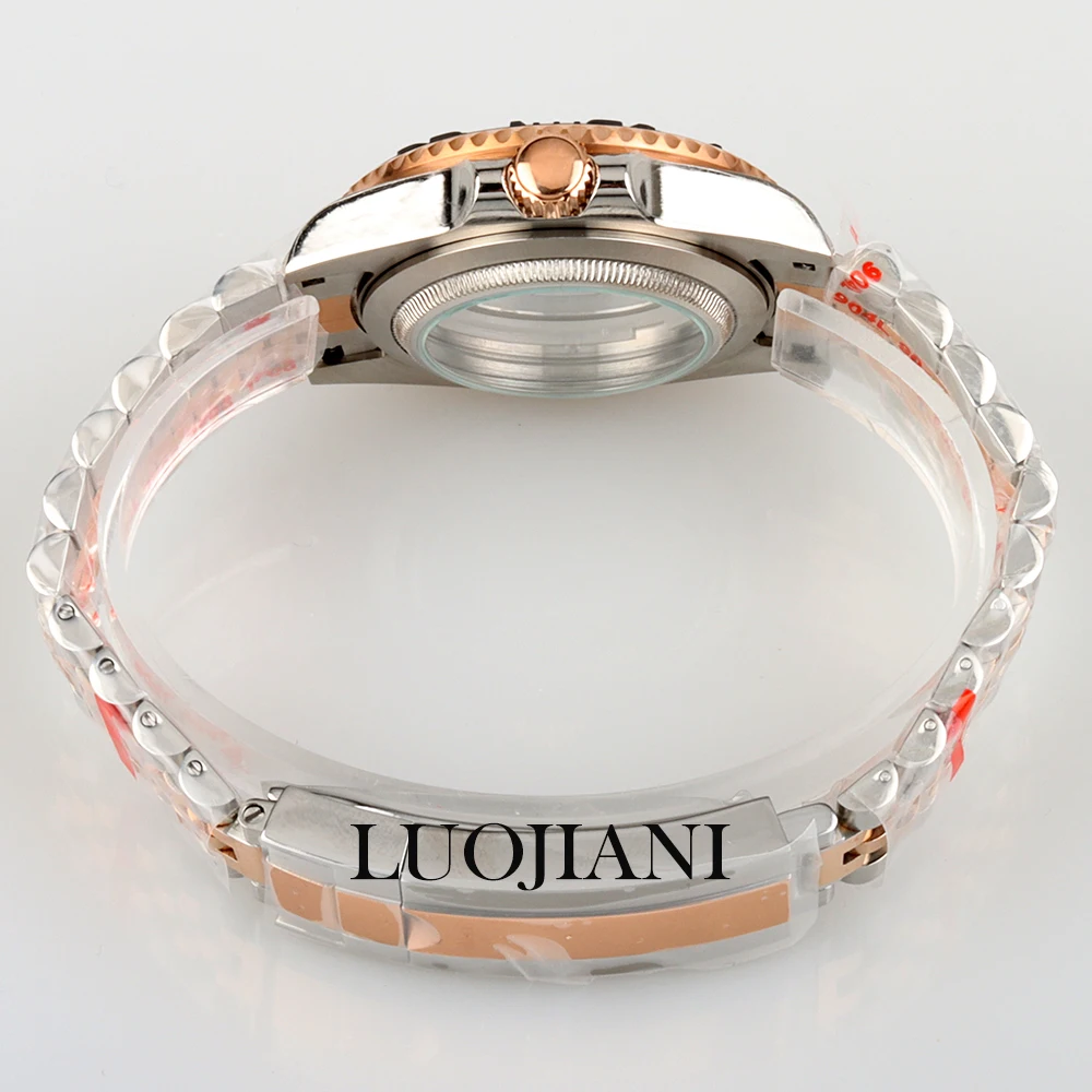 Rose Gold Silver NH35 Case Jubilee Bracelet Sapphire Glass Waterproof for NH34 NH35 NH36 movement 28.5mm dial SUB Watch Case