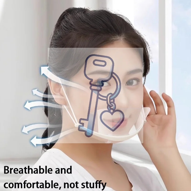 قناع تقديم الطعام الخاص بالطهي، درع وجه شفاف واقٍ للمطبخ، 10 عبوات #1