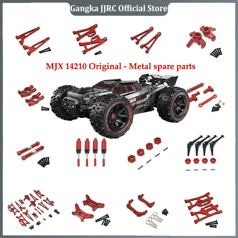 ชิ้นส่วนพวงมาลัยหน้าโลหะ Mjx Hyper Go 1/14 14210 14209ชิ้นส่วนอัพเกรดสำหรับ mobil RC CNC อลูมิเนียมอุปกรณ์เสริมรถยนต์อุปกรณ์เสริม