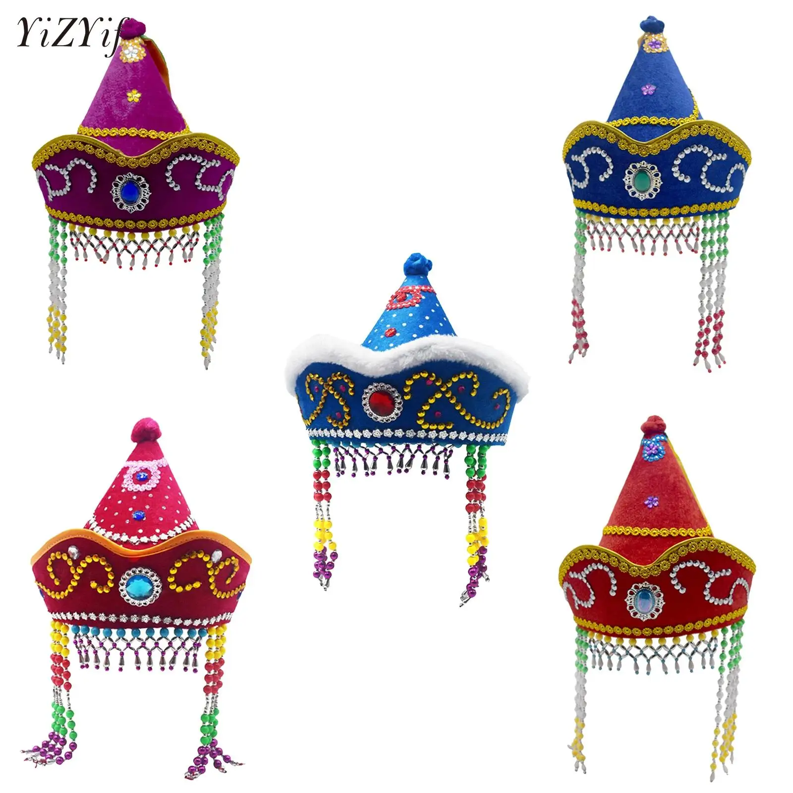 

Mongolian Hat Mongolian Yurt Shaped Queen Princess Hat Headdress Women Mongolian National Minority Hat Festival Dance Headwear