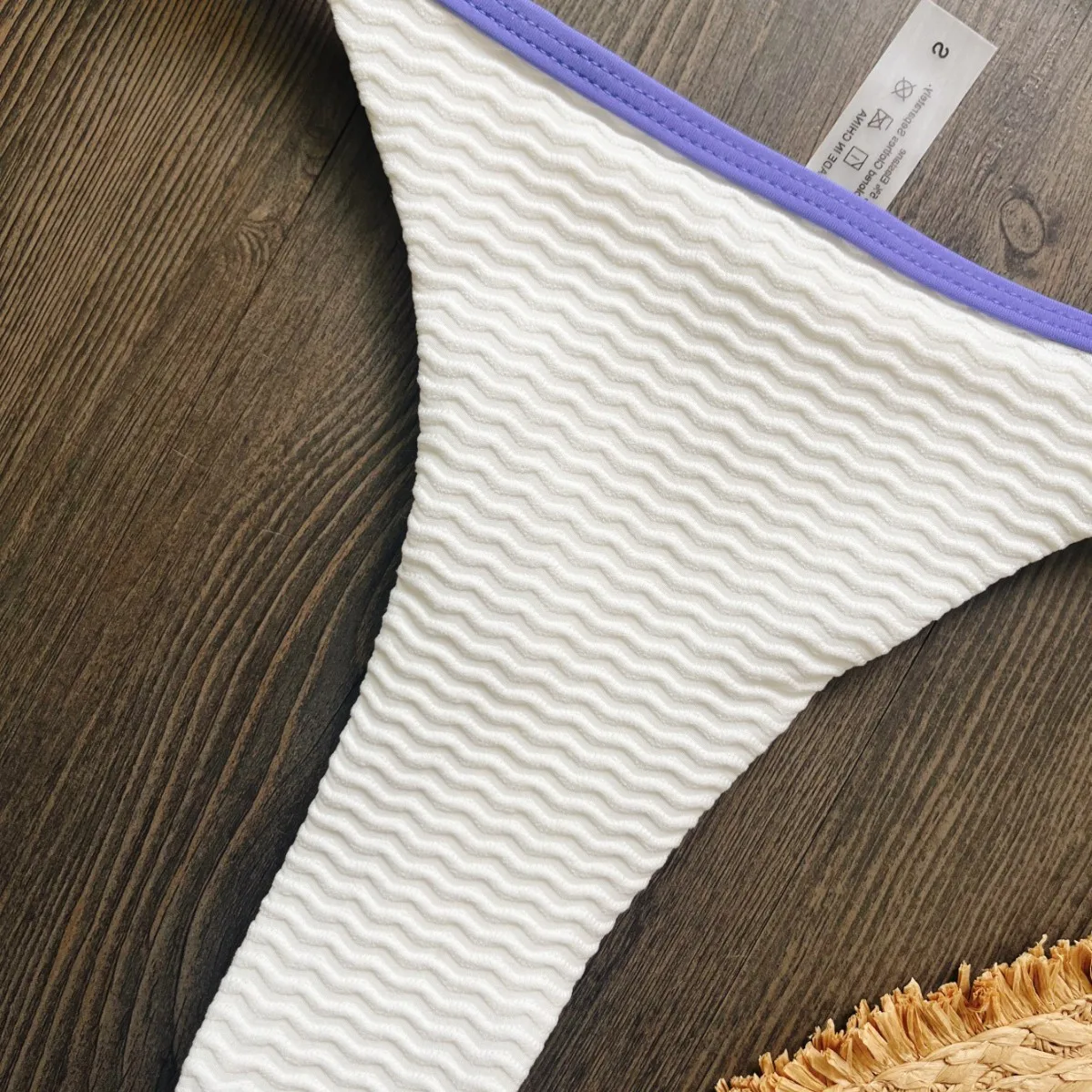 2025 new women's swimsuit solid color bikini split swimsuit