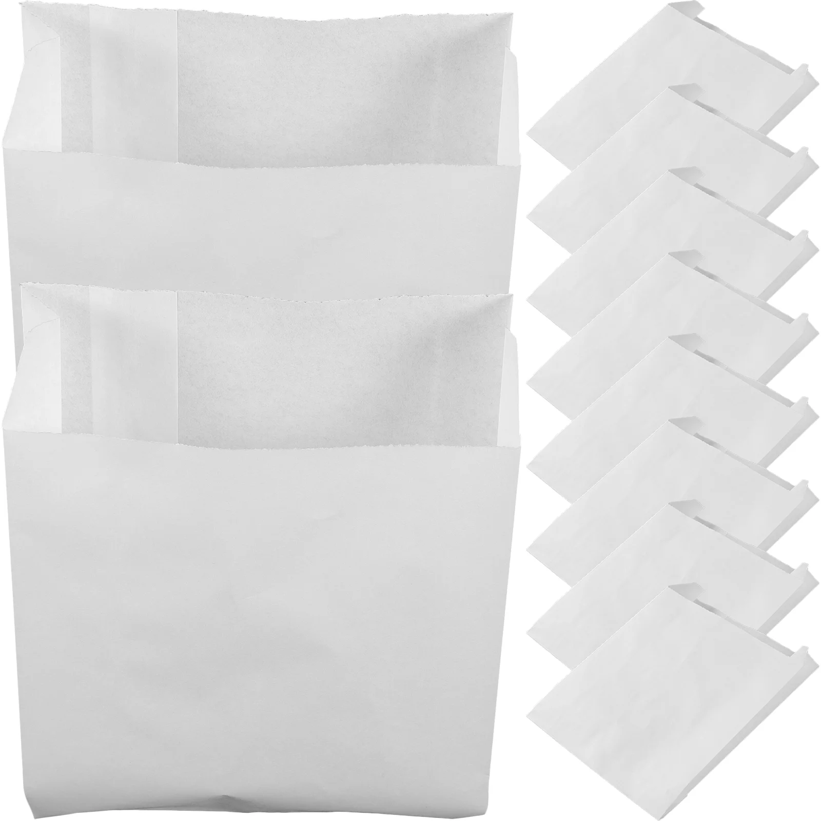 100 Pcs Greaseproof Paper Bag Cellophane Bags Snack Oil Food Lunch Storage Bread Pastry Grocery Wrapping Fried Portable Fruit