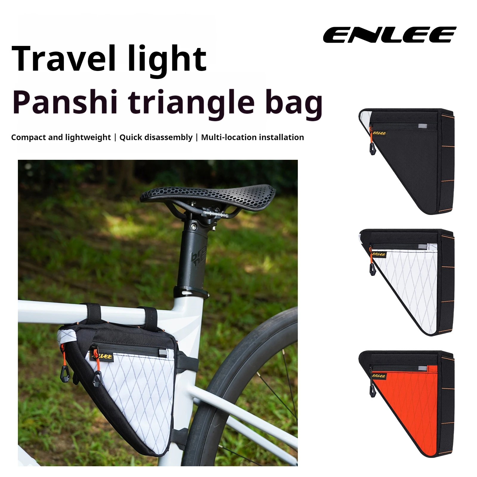 ENLEE Fahrrad Querträger Dreieck Tasche Kleine Tuch Klapp Fahrrad Lagerung Tasche Mountain Road Fahrrad Werkzeug Tasche