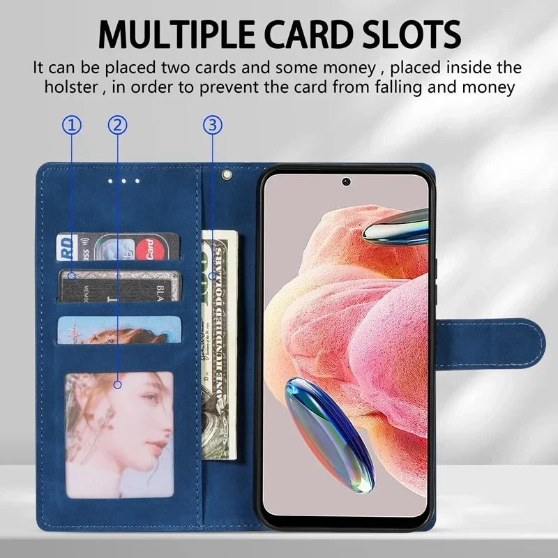 Wallet With Card Slot Support Magnetic Flip Leather Case For Xiaomi Redmi Note 13 Pro Plus 12S 12 Pro 11S 10 9 Pro 8T 7 5 Cover