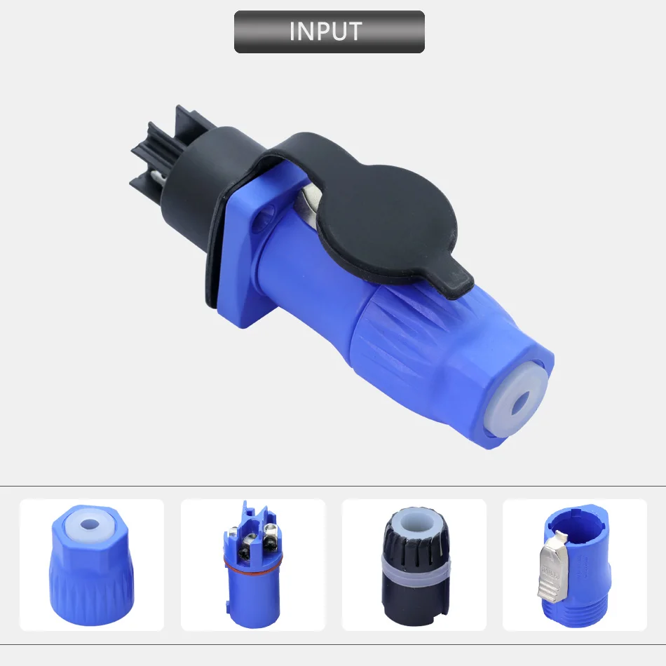 1set Waterproof Powercon Connector, 20A/250V, NAC3FCA+NAC3MPA-1&NAC3FCB+NAC3MPB-1,Lockable Cable Connector + Chassis Connector