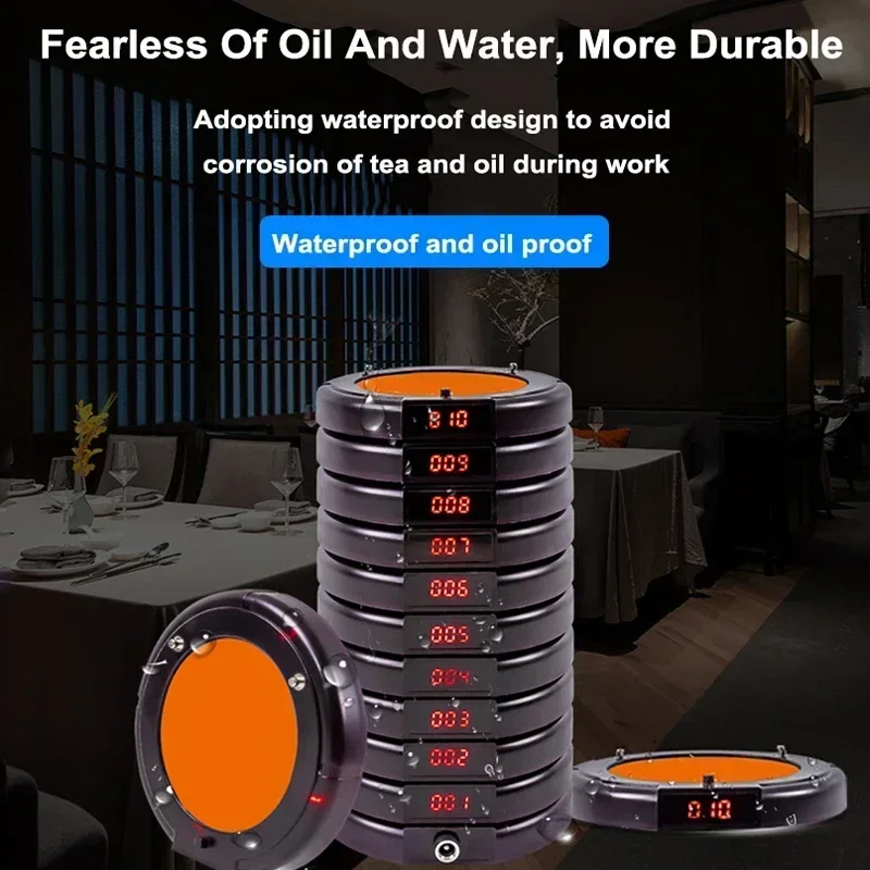 Restaurant Pagers Wireless Calling System 50pcs Vibrator Coaster Buzzer Beeper Receivers Queuing For Coffee Food Truck Bar Hotel