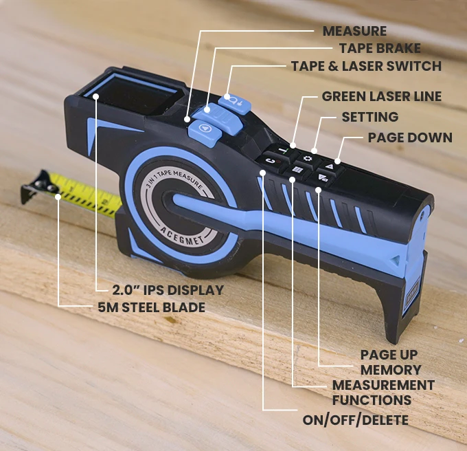 High Precision Laser Tape Infrared Range Finder Cross Line Three-in-one Electronic   Measuring Ruler