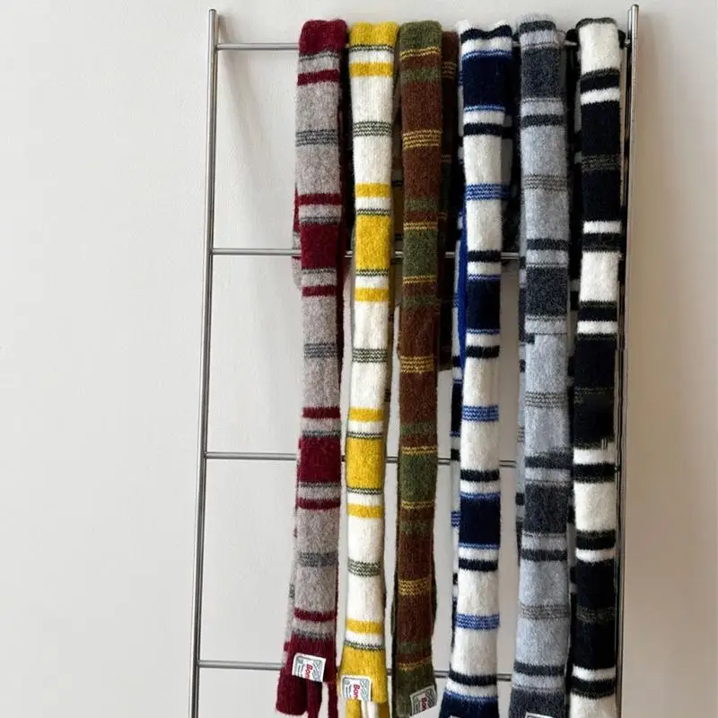 

31BF Women Skinny Scarf Knit Thin Knit Belt Long Tie Scarf Bag Handle Wrap Choker Elegant Scarf Decoration
