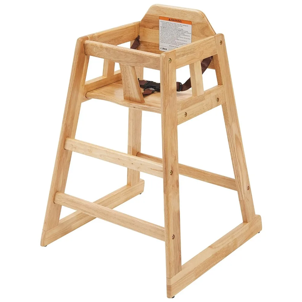 Unassembled wooden high chair, natural, tan, medium