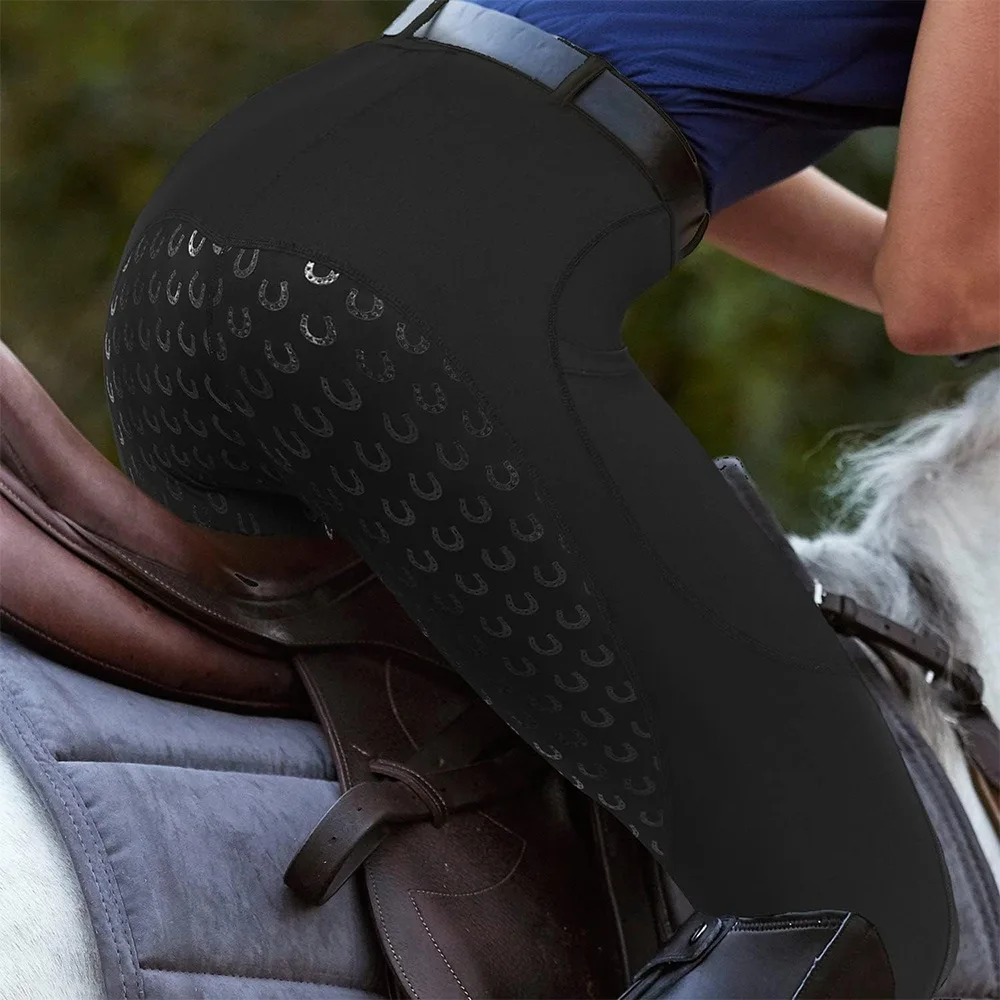 Mulheres Assento Completo Equitação Antiderrapante Secagem Rápida Calças Justas, Ativo Silicone Grip, Equitação, Calções Equestres, Novos Esportes