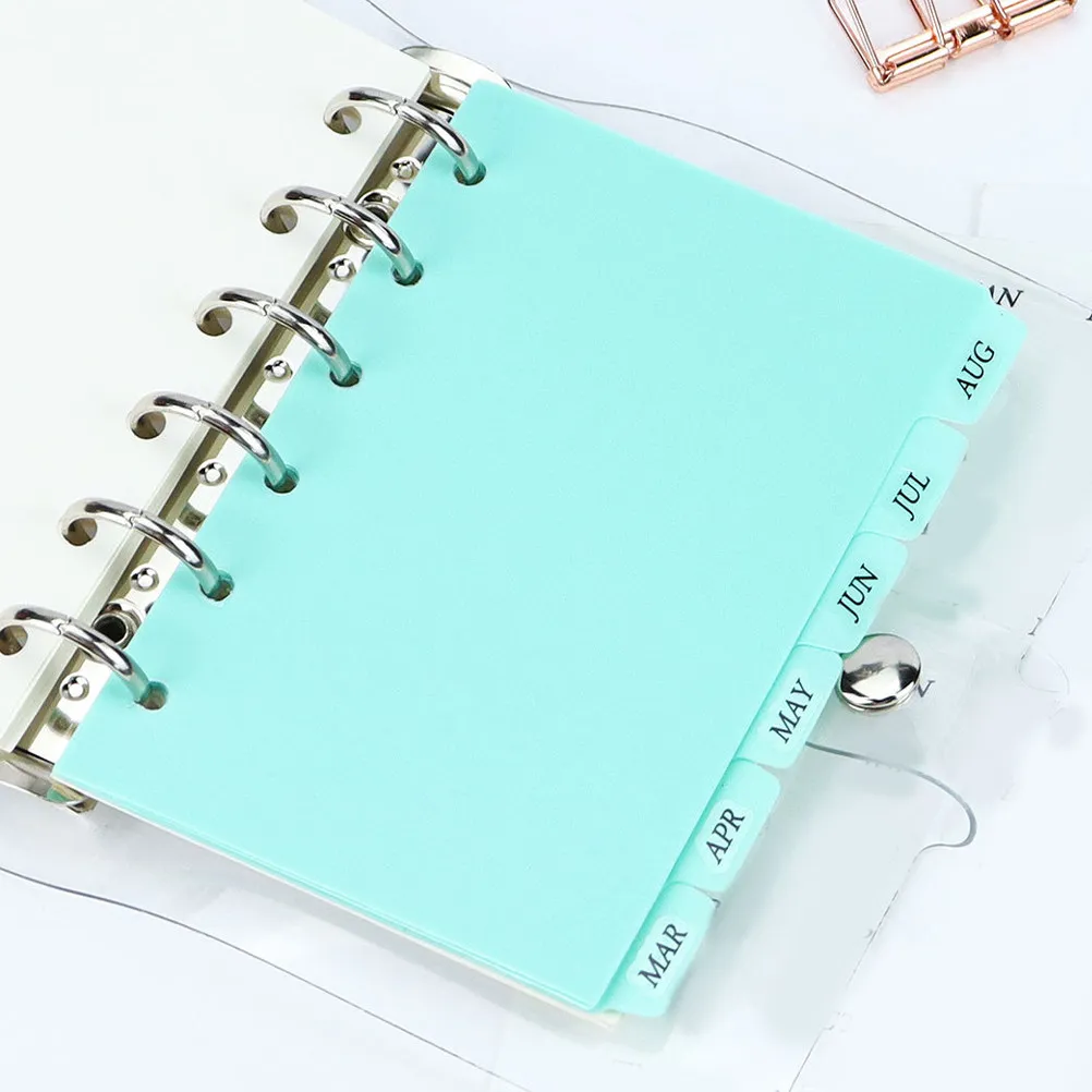 6Sheet A7 Notebook Divider Pages Plastic Sturdy Loose Leaf Planner Inserts Binder Organizers Journal Budget File Separators
