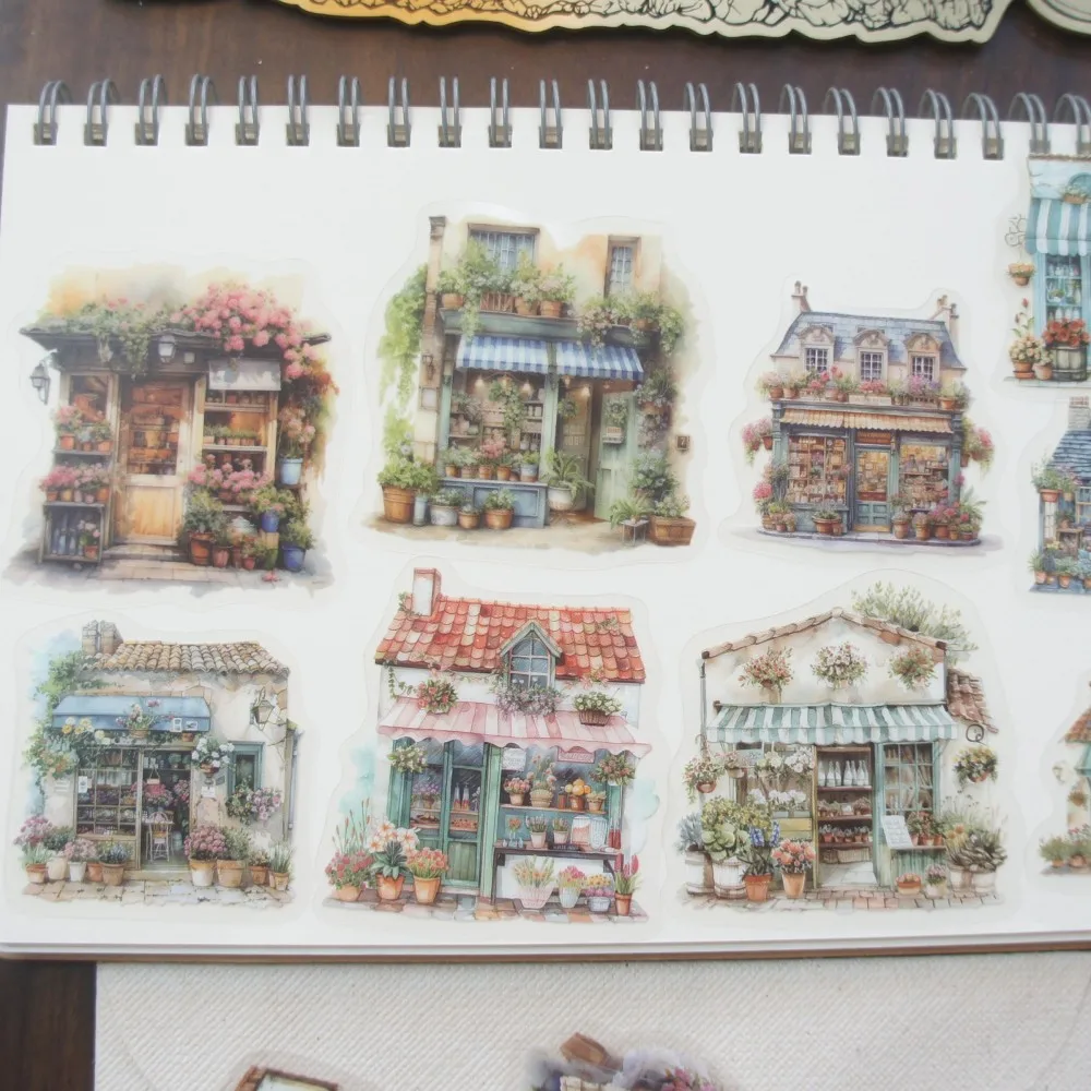 28pcs Hand Drawn Architecture of Different Cities Style Pvc Sticker Scrapbooking DIY Gift Packing Decoration Tag