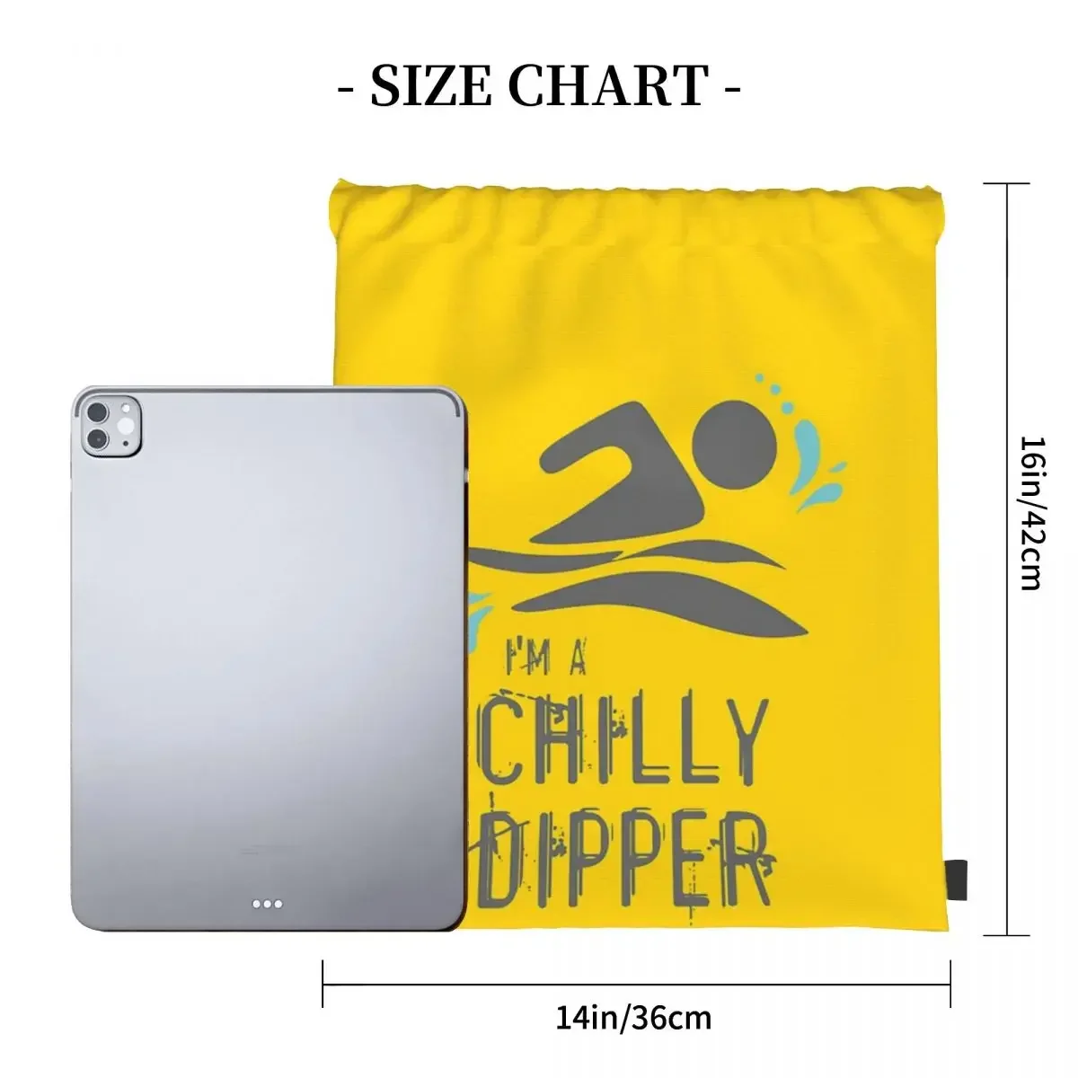 Im A Chilly Dipper Fun Design For Swimmer Lovers Backpacks Portable Drawstring Bag Sundries Bag BookBag For Travel School