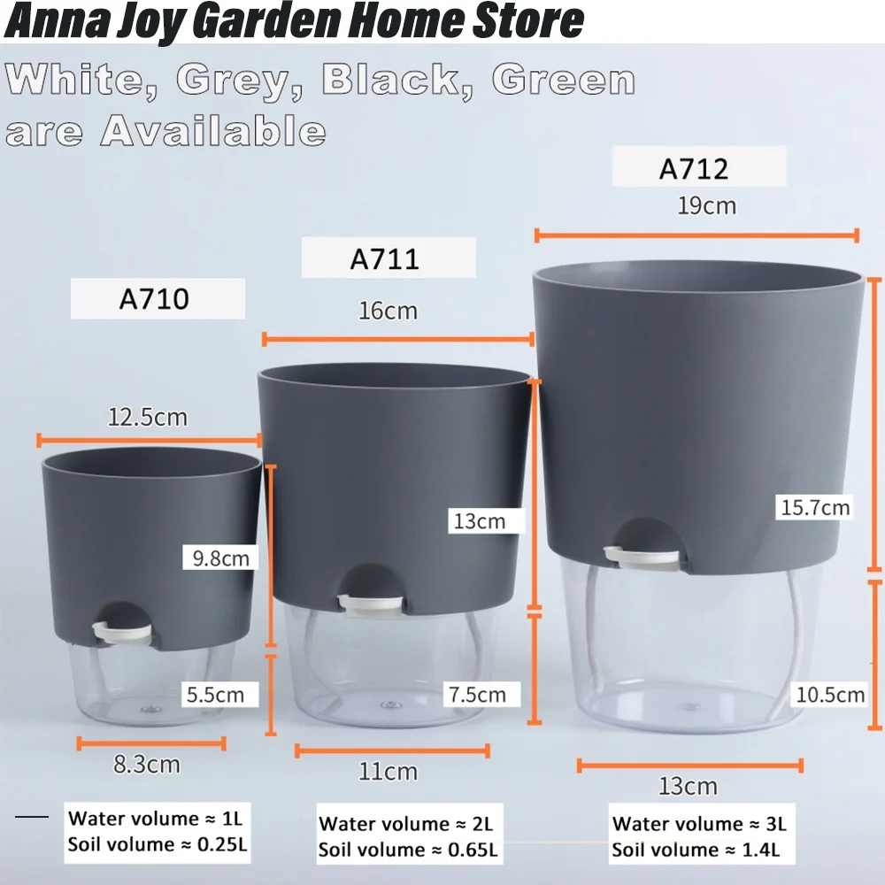 أصيص زهور بلاستيكي شفاف ذاتي الري ، أصيص نباتات الزراعة المائية ، مزارعي أصيص عصارية ، ديكور مكتبي منزلي #6