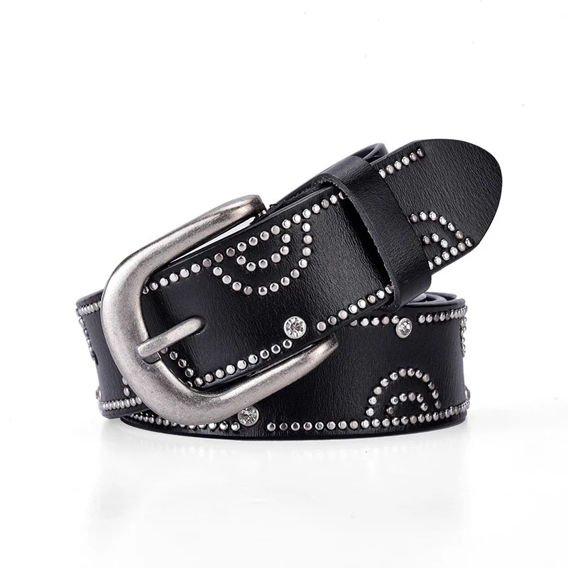 Fashion Luxury Designer Belts Rivet belt Women High Quality Genuine Leather Vintage For Jeans