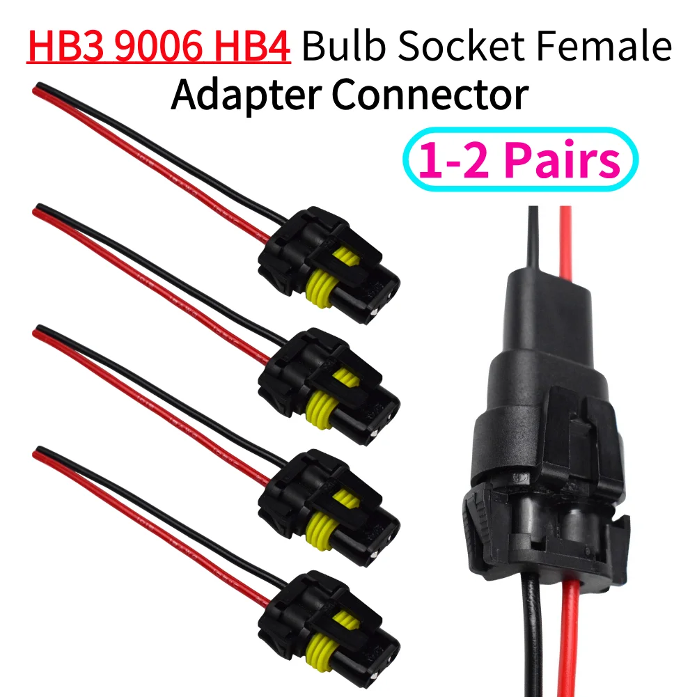 Conector hembra para faro antiniebla, adaptador de bombilla HB3, HB3, H10, 9005, 9006, 9012, 9140, 9145, 9150, 9155, 1-2 pares