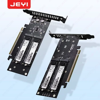 Jeyi 4 ssdからpcie 4.0拡張カード、4 nvme m.2mキーssdからpcie x16アダプター、最大256 gbps、落下防止範囲0 1 5