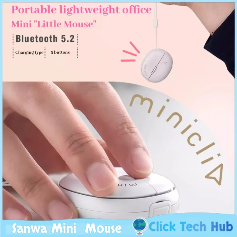 

Sanwa Mini Bluetooth Беспроводная Мышь Портативная Перезаряжаемая для Pad/Mac/iOS/Android/Win Офисные Игры Тихая Мышь Можно Повесить Веревку