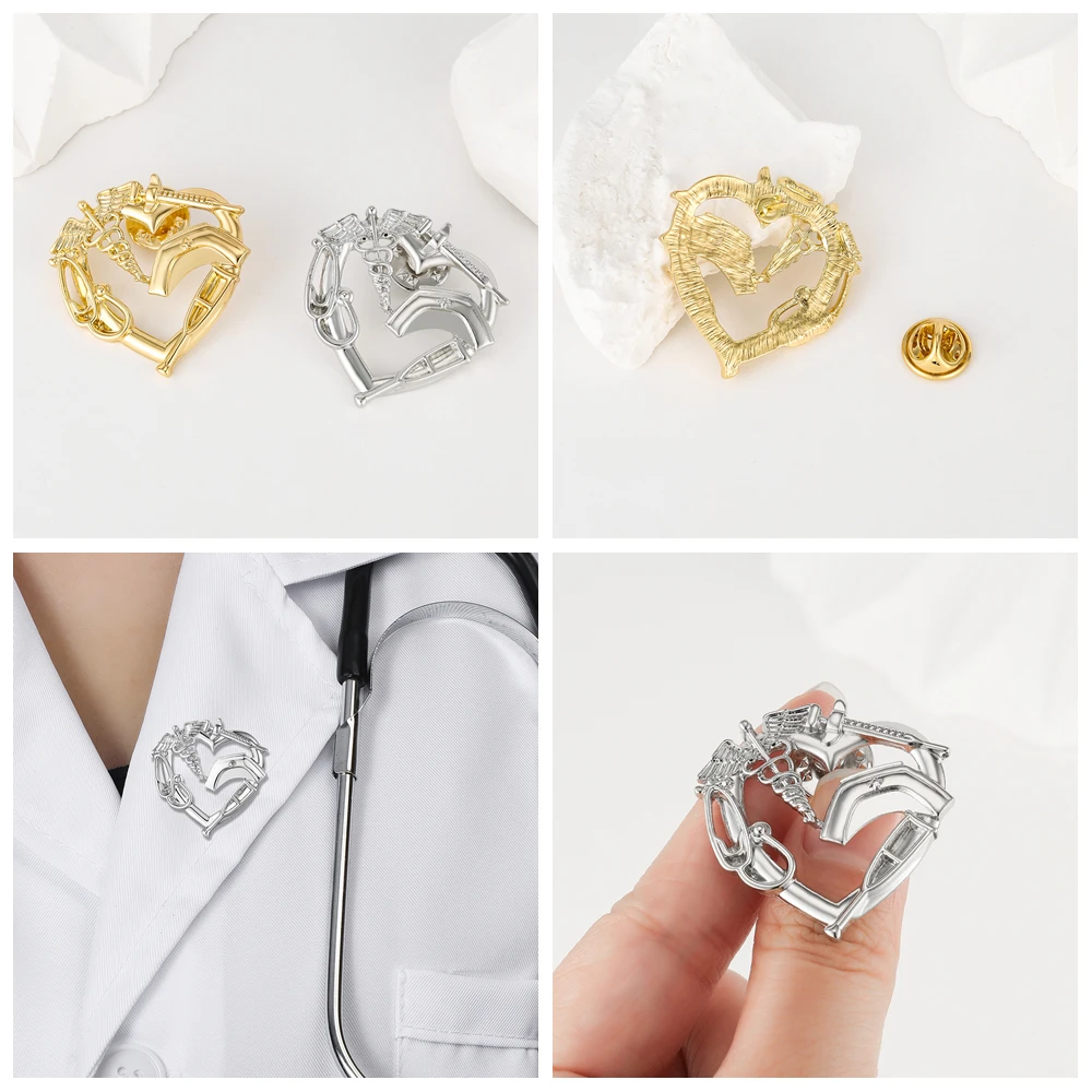Hanreshe Medical Mixed Brooches Pins Wholesale Doctor Nurse Backpack Collar Lapel Badge Accessories Medicine Jewelry Gifts