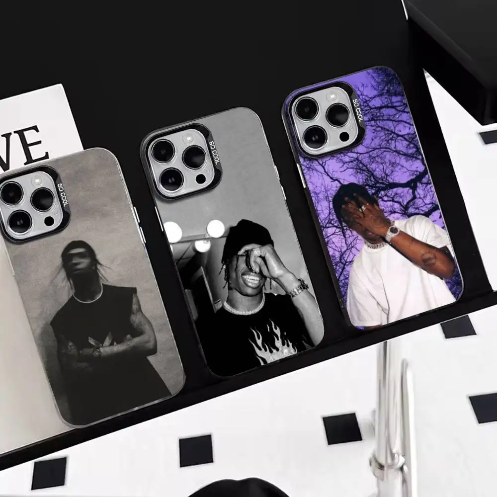 

T-T-ravis S-Scott-Rapper-Music Phone Case For IPhone 17,16,15,14,13,12,11 Plus,Pro Max,XS,Colorful Silver Black Cover