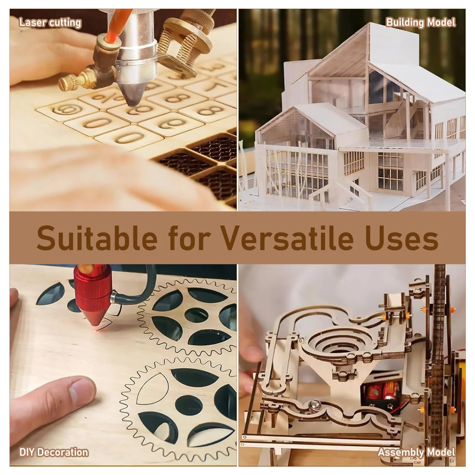 

12Pcs Craft Wood Squares Unfinished Wooden Cutouts DIY Boards for Engraving Painting Crafts Projects Craft Wood Sheets