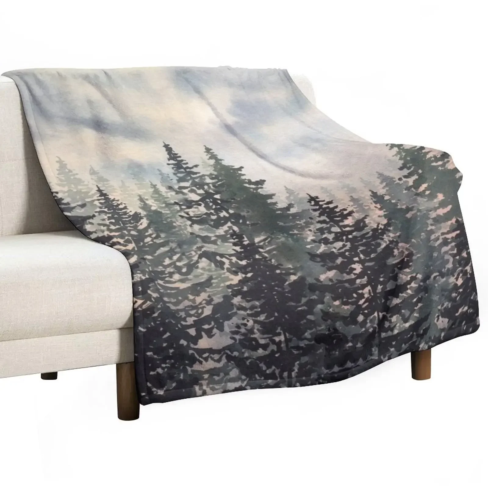 

Pine Trees Sunset Throw Blanket Stuffeds Personalized Gift Soft Plaid Sofa Throw Blankets