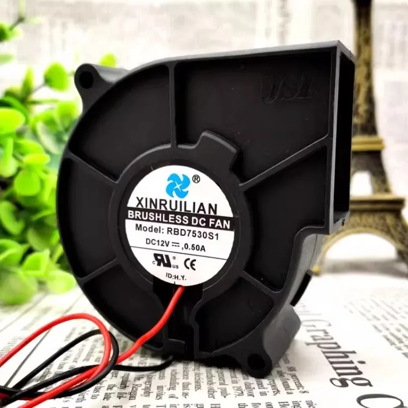 RBD7530S1 7530 12V 0.50A 7.5cm 블로워 터빈 냉각 팬 75*75*30MM용 새 CPU 팬 썸네일 3