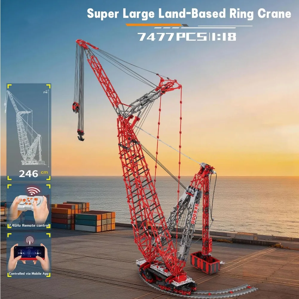 City Technical Engineering Vehicle Building Block MOC APP RC Electric Super Large Heavy Duty Crane Brick Toys Series Adult Gifts